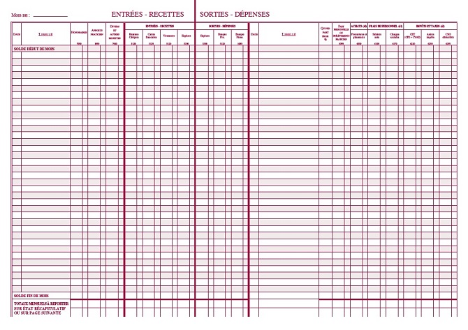 Livre journal annuel des recettes et dépenses, grand livre - Edimedical